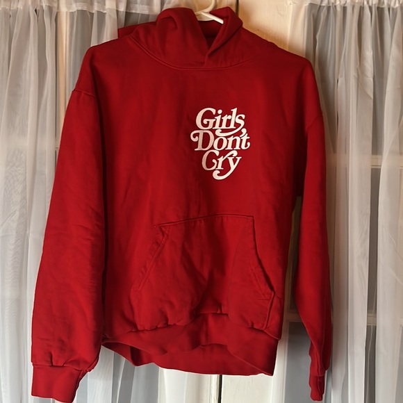 Girls Don't Cry Cafe Hooded Sweatshirt Women’s Medium Red - Picture 5 of 8